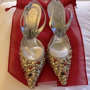 NWT NEW RENE CAOVILLA fully jeweled shoes pearls gems sequins 40 9 9.5 10 RARE